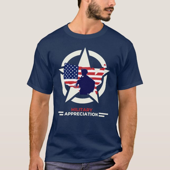 USA:s militära uppskattning T Shirt (Framsida)