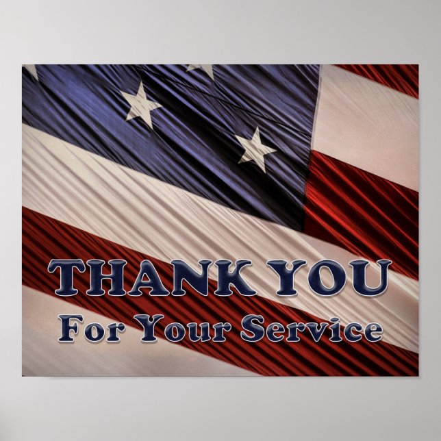 USA:s militära veteraner Patriotic Flagga Tack Poster (Framsidan)