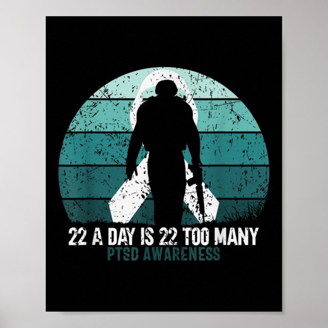 USA:s militära veteraner Suicide Awareness Ptsd Aw Poster (Framsidan)