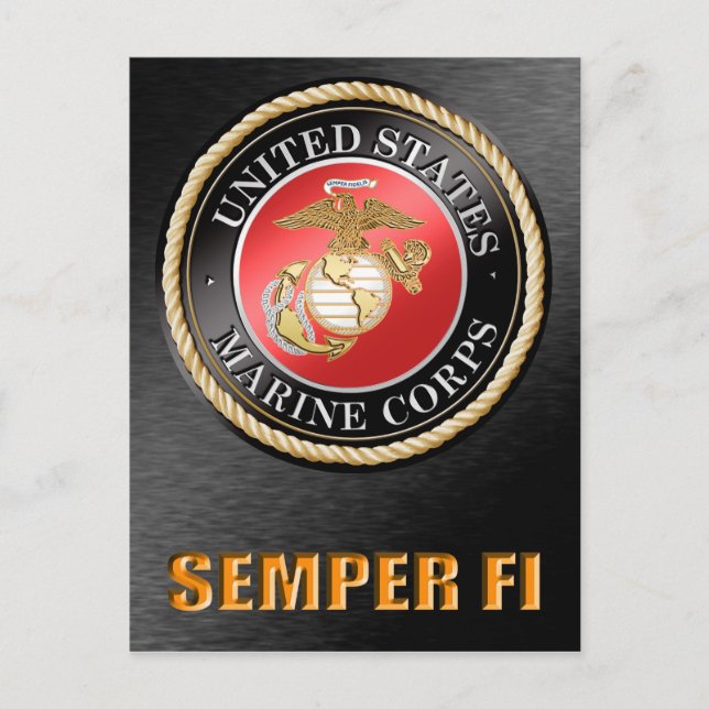 USA:s militära vykort för marin kår (Framsida)