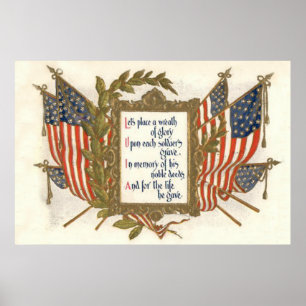 USA:s minnesdag för utandning av Flagga Poster
