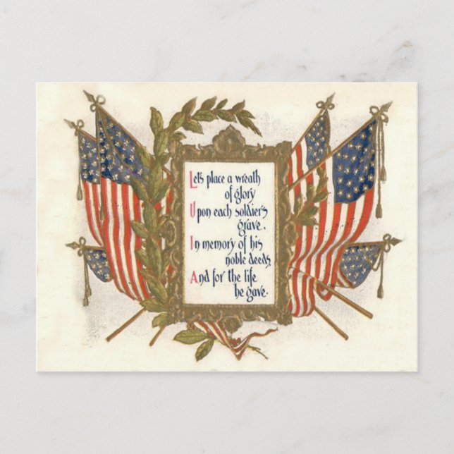 USA:s minnesdag för utandning av Flagga Vykort (Framsida)