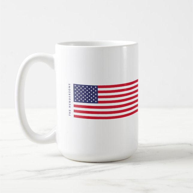USA:s moderna amerikanska Flagga Stars Rand 4 juli Kaffemugg (Vänster)