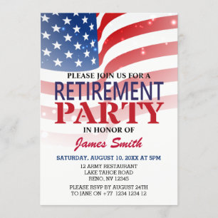 USA:s moderna Flagga Party Inbjudningar