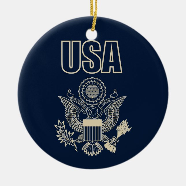 USA:s nationella emblem Julgransprydnad Keramik (Framsidan)