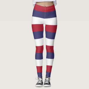 USA:s nationella flaggfärger horisontellt randiga Leggings