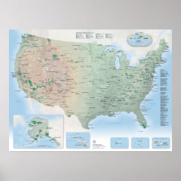 USA:s nationella Parker Karta Poster (2025 års upp