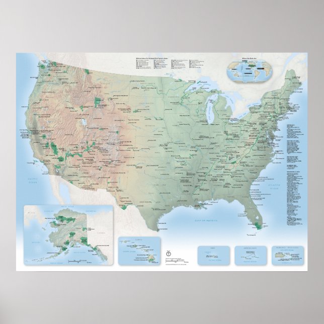 USA:s nationella Parker Karta Poster (2025 års upp (Framsidan)