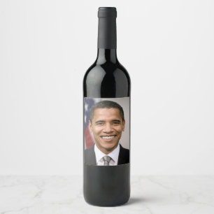 USA:s nyvalde president Barack Obama Vinflaska Etikett