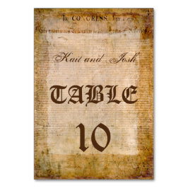 USA:s oberoendeförklaring fantastiskt pergament Bordsnummer