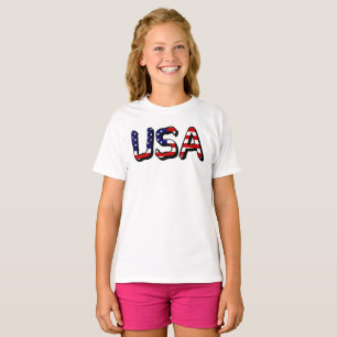 USA:s övertäckning av US Flagga Girls cn T Shirt