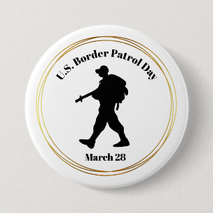 USA:s patrulldag i Gräns Silhouette Button #2 Knapp