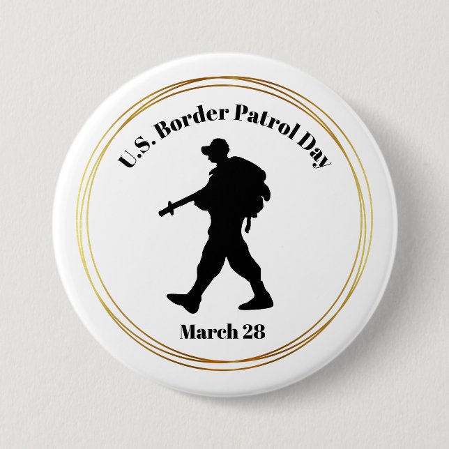 USA:s patrulldag i Gräns Silhouette Button #2 Knapp (Framsida)