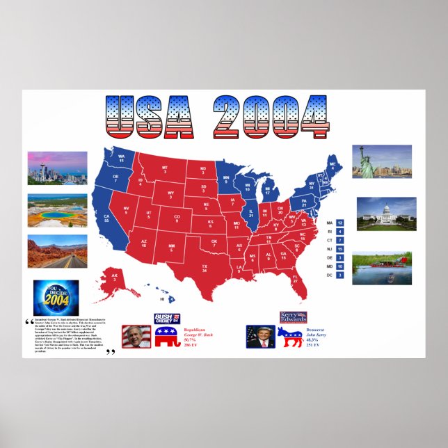 USA: s Poster i presidentvalet 2004 (Framsidan)