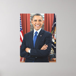 USA:s president Barack Obama Canvastryck