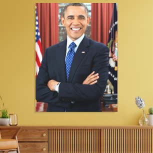 USA:s president Barack Obama Canvastryck