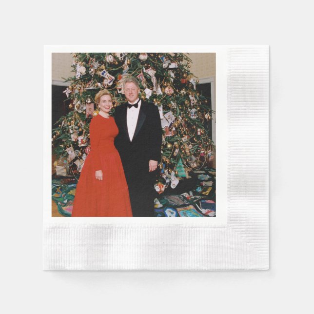 USA:s president Bill Clintons julkort Pappersservett (Framsidan)