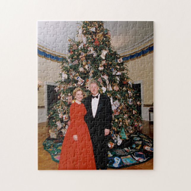 USA:s president Bill Clintons julkort Pussel (Vertikal)