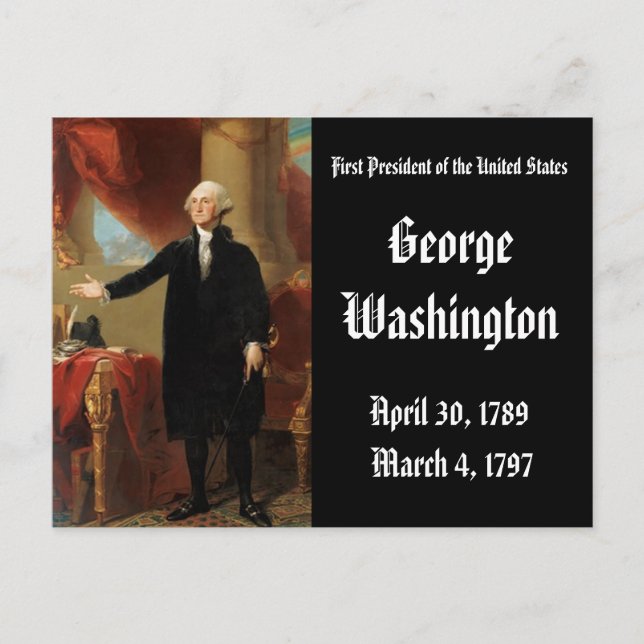 USA:s president George Washingt Vykort (Framsida)