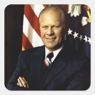 USA:s president Gerald Rudolph Ford "Jerry" Porträ Fyrkantigt Klistermärke