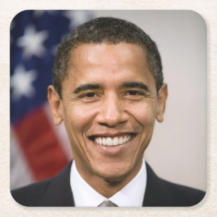 USA:s president Valect Barack Obama Underlägg Papper Kvadrat