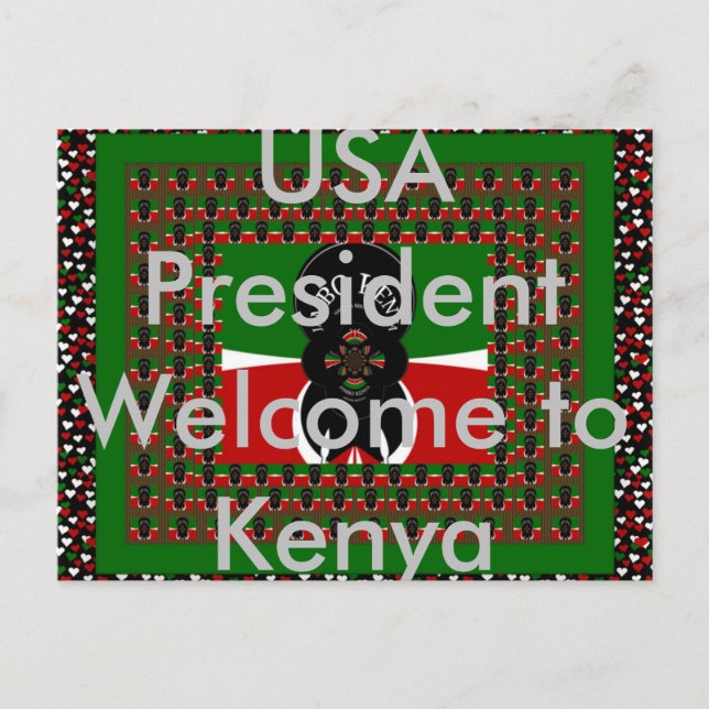 USA:s president Välkommen till Kenyas vykort (Framsida)
