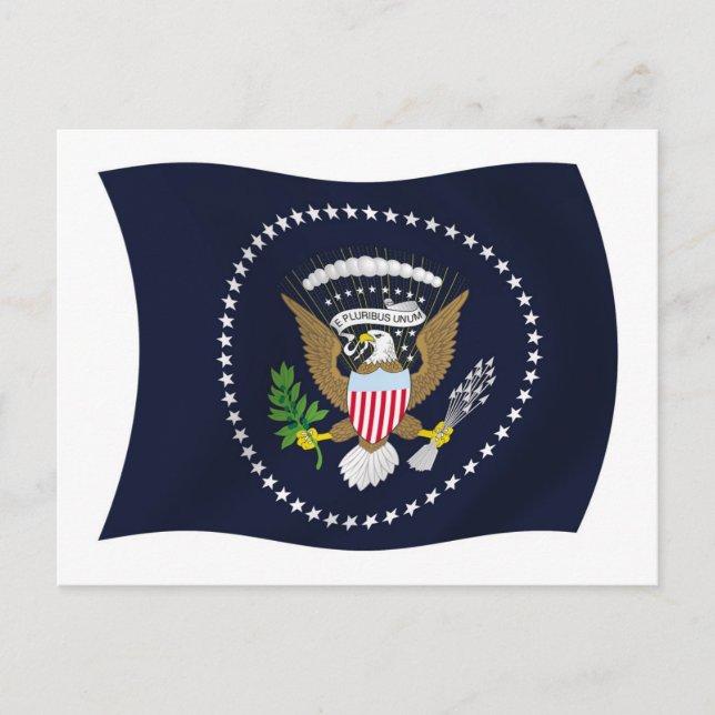 USA:s presidentstämpel Flagga vykort (Framsida)