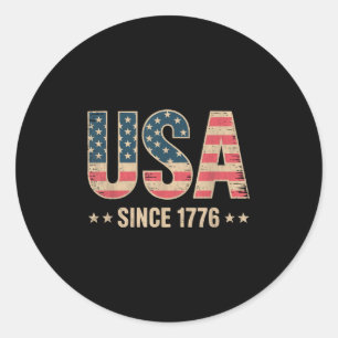USA:s Pride 4:e juli-Vintagen sedan 1776 Amerikans Runt Klistermärke