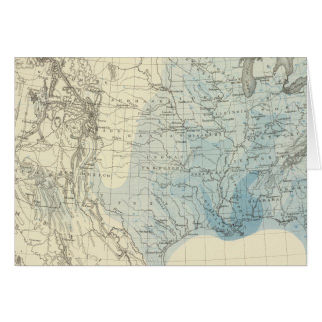 USA:s regndiagram Hälsningskort (Framsidan Horizontal)
