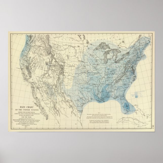 USA:s regndiagram Poster (Framsidan)