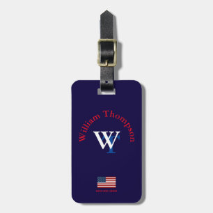 USA: s resande personlig monogram Bagagebricka