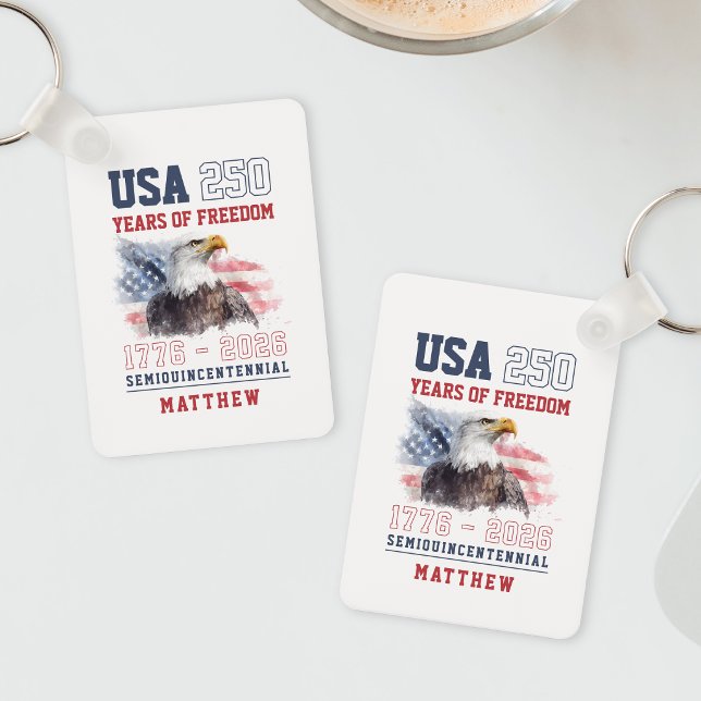 USA:s semikvantilennium USA:s 250-årsjubileum Nyckelring (USA Semiquincentennial America's 250th Anniversary Keychain)