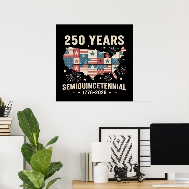 USA:s självständighet 250-årsjubileum Poster (Hemmakontoret)