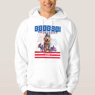 USA:s självständighet, Golden Retriever Lycklig 4 Hoodie