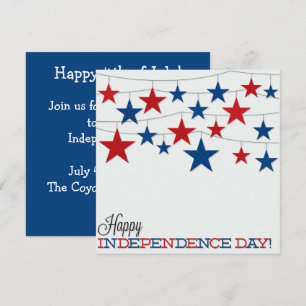 USA:s självständighetsdag 4:e juli anpassad inbjud Inbjudningar