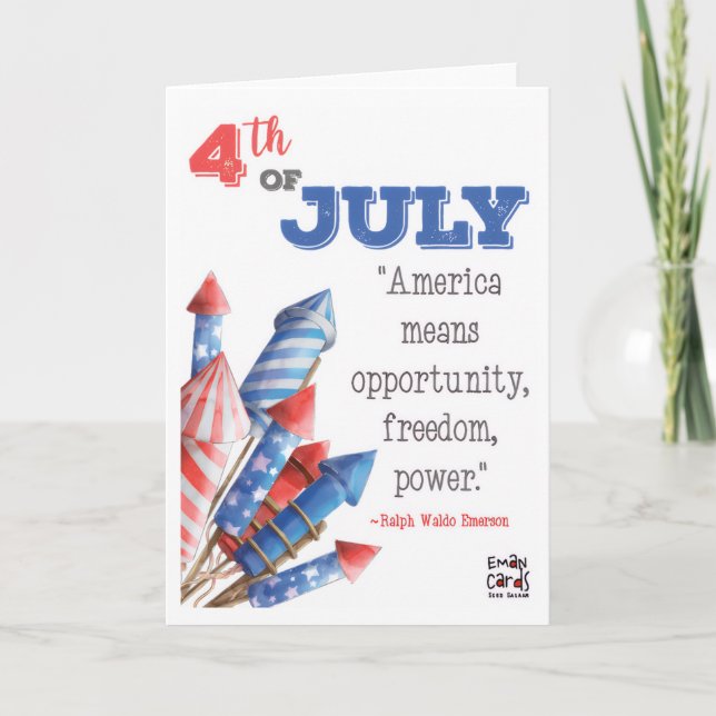 USA:s självständighetsdag - Citat Kort (Framsida)