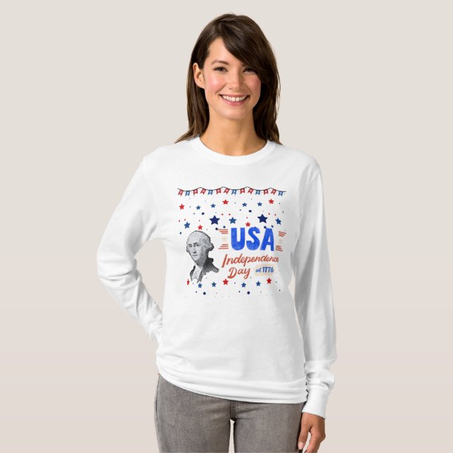 USA:s självständighetsdag T Shirt (Hel framsida)