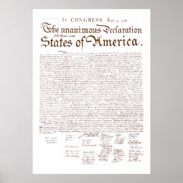 USA:s självständighetsförklaring Poster
