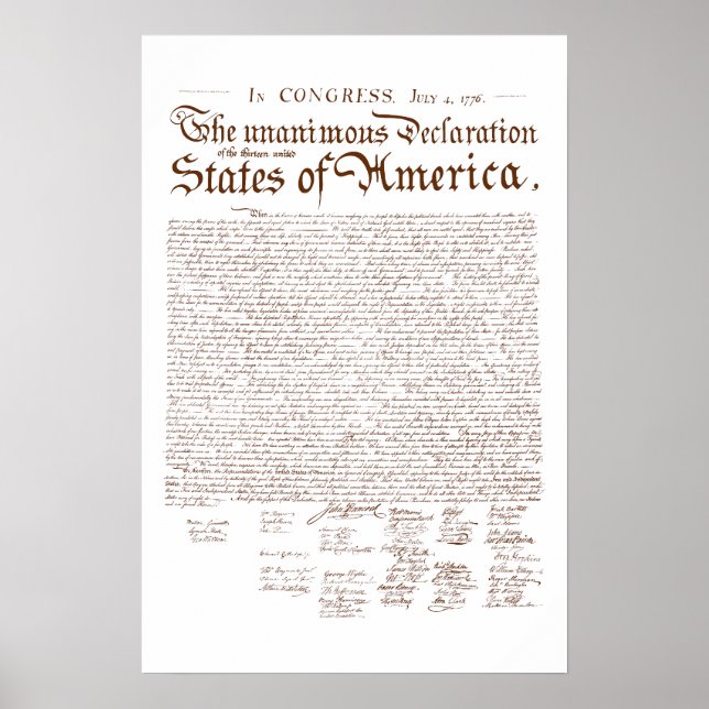 USA:s självständighetsförklaring Poster (Framsidan)
