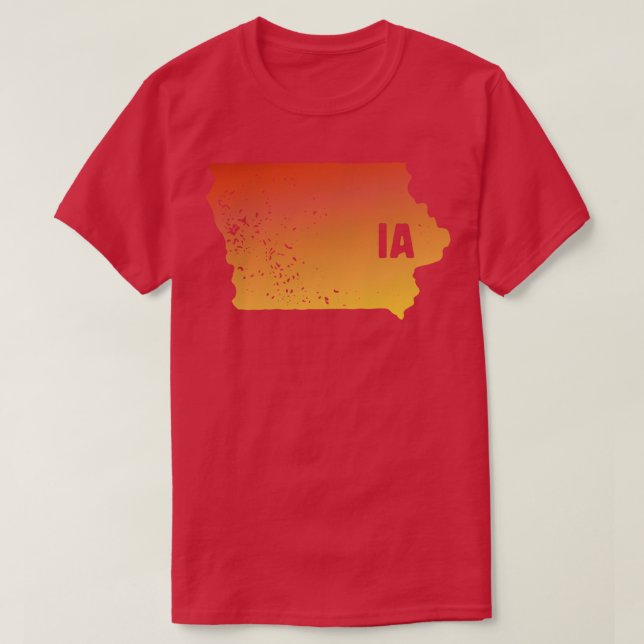 USA:s statsklod Frimärke karta i Iowa IA brev har  T Shirt (Design framsida)