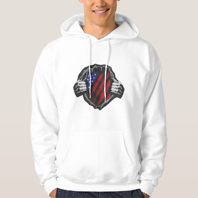 USA:s superhjälte Costume Flagga Hoodie (Framsida)