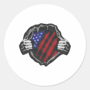 USA:s superhjälte Costume Flagga Runt Klistermärke