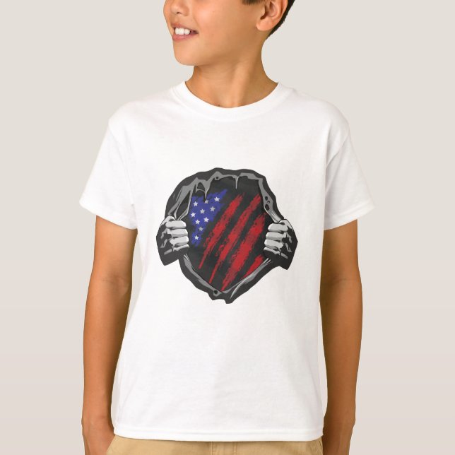 USA:s superhjälte Costume Flagga T Shirt (Framsida)