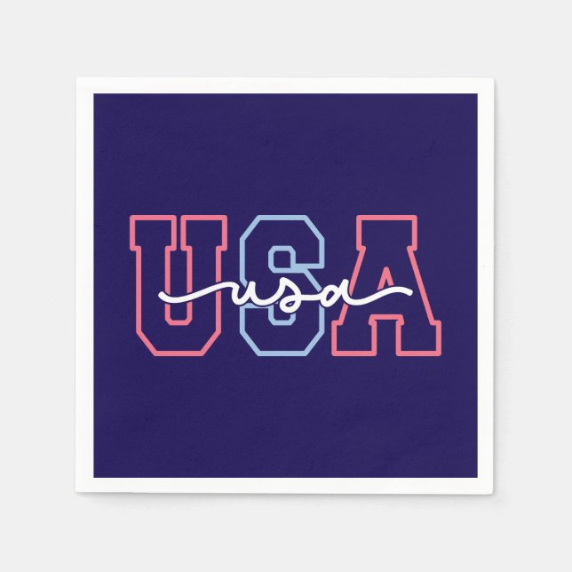 USA:s text 4:e juli Design-62118 Pappersservett (Framsidan)