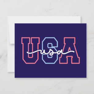 USA:s text 4:e juli Design-62118 Vykort