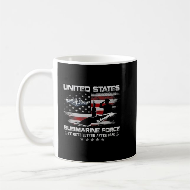 USA:s ubåt Force Veteran får bättre Flagga VI Kaffemugg (Vänster)