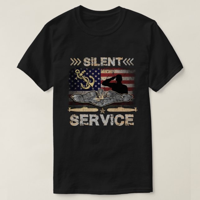 USA:s ubåtar Silent Service T-Shirt Patriot (Design framsida)