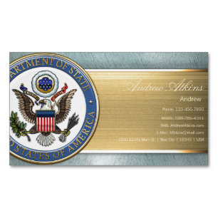USA:s utrikesdepartement Emblem [3D] Magnetiska Visitkort