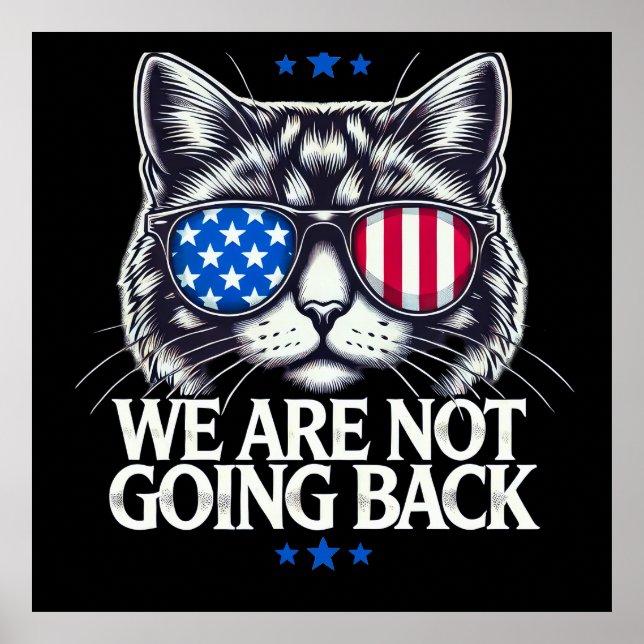USA:s valdag 2024 kommer vi inte tillbaka till kat Poster (Framsidan)