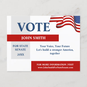 USA:s valintroduktion Kampanj Candidate Introdukti Vykort
